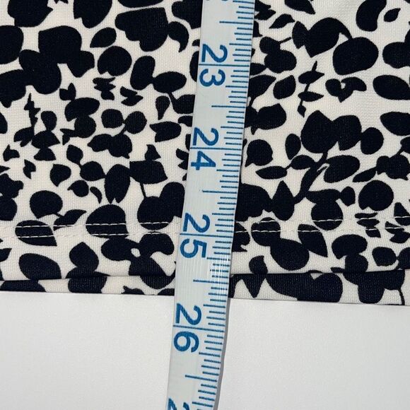 Talbots Womens Knit Jersey Blouse Top Leaf Print Black White XP Plus‎ Petite - Picture 6 of 7